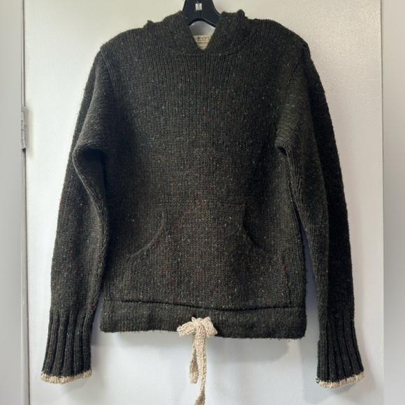 Aran Unisex Sweater Market Wool Hoodie With Pouch Pocket Size XS - Picture 6 of 13